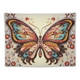 thumbnail image 5 of ONETECH  Boho Tapestry ~ Orange Butterfly Moth Wall Tapestry, Hippie Tapestry with mushroom, plants, tapestry for bedroom Aesthetic Living Room and Dorm, 5 of 7