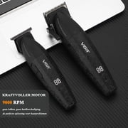 VGR 640 Professional Hair Clippers for Men, 9000RPM Cordless Barber Clippers and Trimmers Set, Zero Gap T-Blade Hair Cutting Kit, DLC Coated Ceramic Blade Barber Kit with LED Display(Black)
