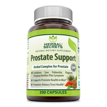 Herbal Secret Prostate Support 1254mg Per Serving 200 Capsules Supplement | Saw Palmetto 544mg, Pygeum454mg, Stinging Nettles 255mg and Lycopene 1mg | Non-GMO | Gluten Free | Made in USA
