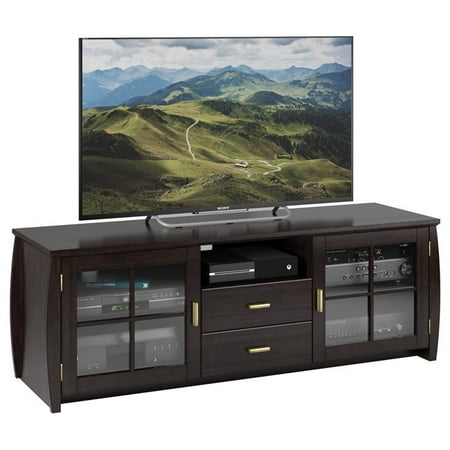 Sonax Washington Mocha Black 59 Inch Wood Veneer Tv Component