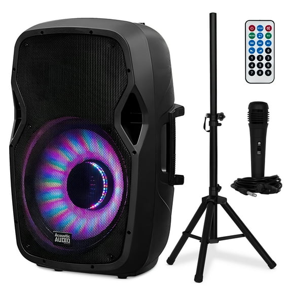 Open Box Acoustic Audio by Goldwood 15in 1000W Bluetooth LED Speaker System