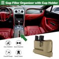 thumbnail image 2 of Unique Bargains Car Seat Gap Filler Organizer Front Seat Gap Filler with Cup Holder Passenger Side Faux Leather Beige, 2 of 6
