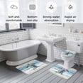 thumbnail image 6 of Summer Marine Life Bathroom Rugs Set Nautical Sea Turtle Rustic Flowers Blue Wood Grain Non Slip Absorbent Bath Mats 3 Piece Set with Bathroom Rug, U-Shaped Floor Mat, Toilet Seat Cover Large Size, 6 of 9