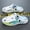 White Blue, variant on Color Gradient Thick Sole Unisex Clogs, Summer EVA 2-in-1 Non-slip Slides, Trendy Closed-toe Outdoor Beach Shoes