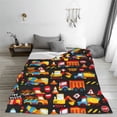 thumbnail image 3 of Yiaed Construction Truck Pattern Fleece Throw Blanket,Fleece Throw Blankets for Couch & Bed All Season Use -40"x30", 3 of 6