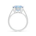 thumbnail image 2 of ANGARA Natural Vintage Style Round 3.2 ct Aquamarine Solitaire Ring in 14K White Gold for Women (Size-10mm) | March Birthstone, Birthday, Anniversary, Jewelry Gift for Women | Natural Aquamarine Ring, 2 of 7