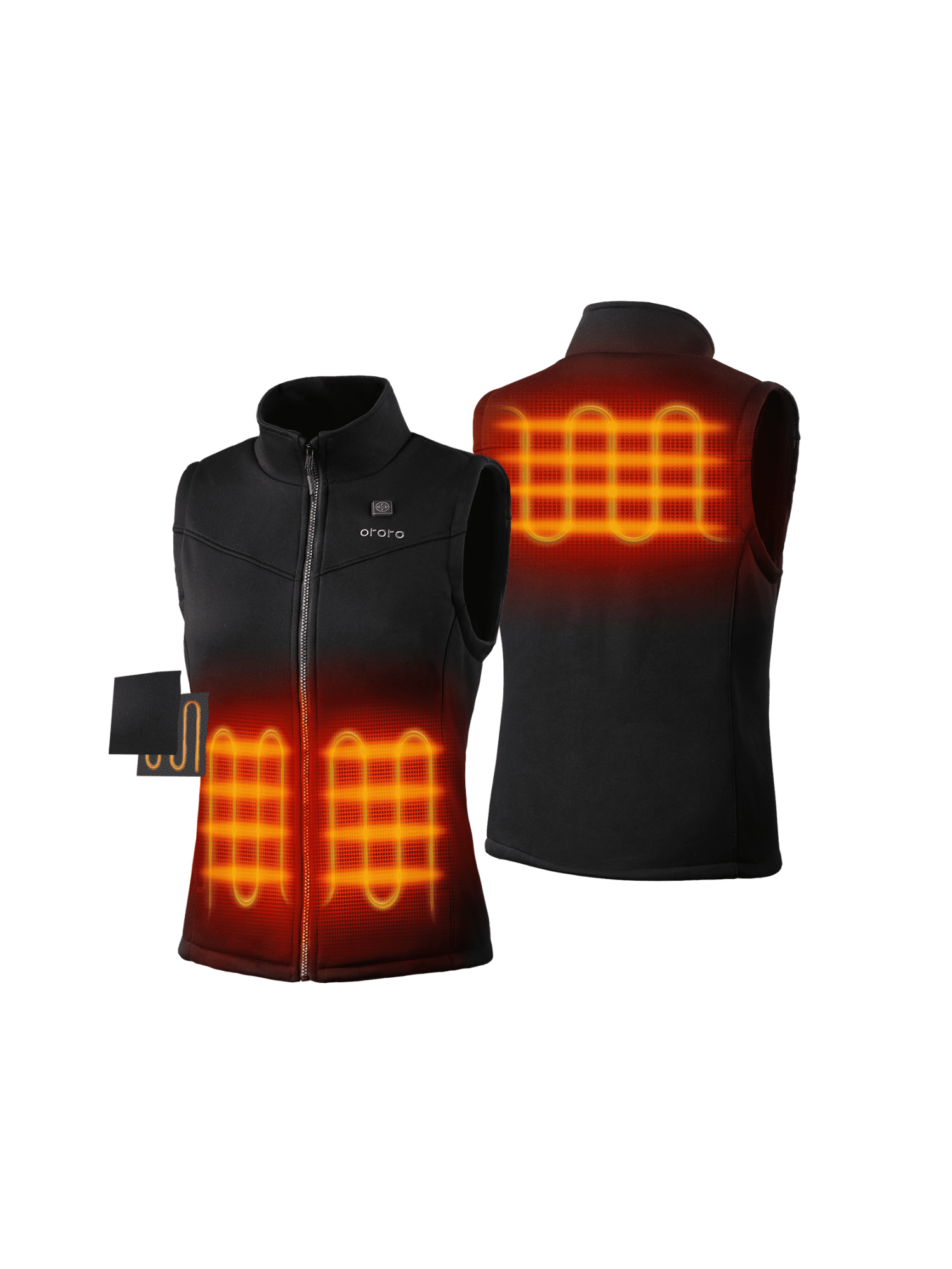 [Upgraded Battery] ORORO Women's Heated Fleece Vest with Battery Pack (Black,XL)