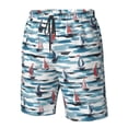 thumbnail image 4 of Fuzoiu Boat In Ocean Print Men's Beach Shorts,Men's Swim Trunks,Quick Dry Board Shorts with Pockets,Men's Bathing Suits for Surfing, Running, and Casual Wear-XX-Large, 4 of 6
