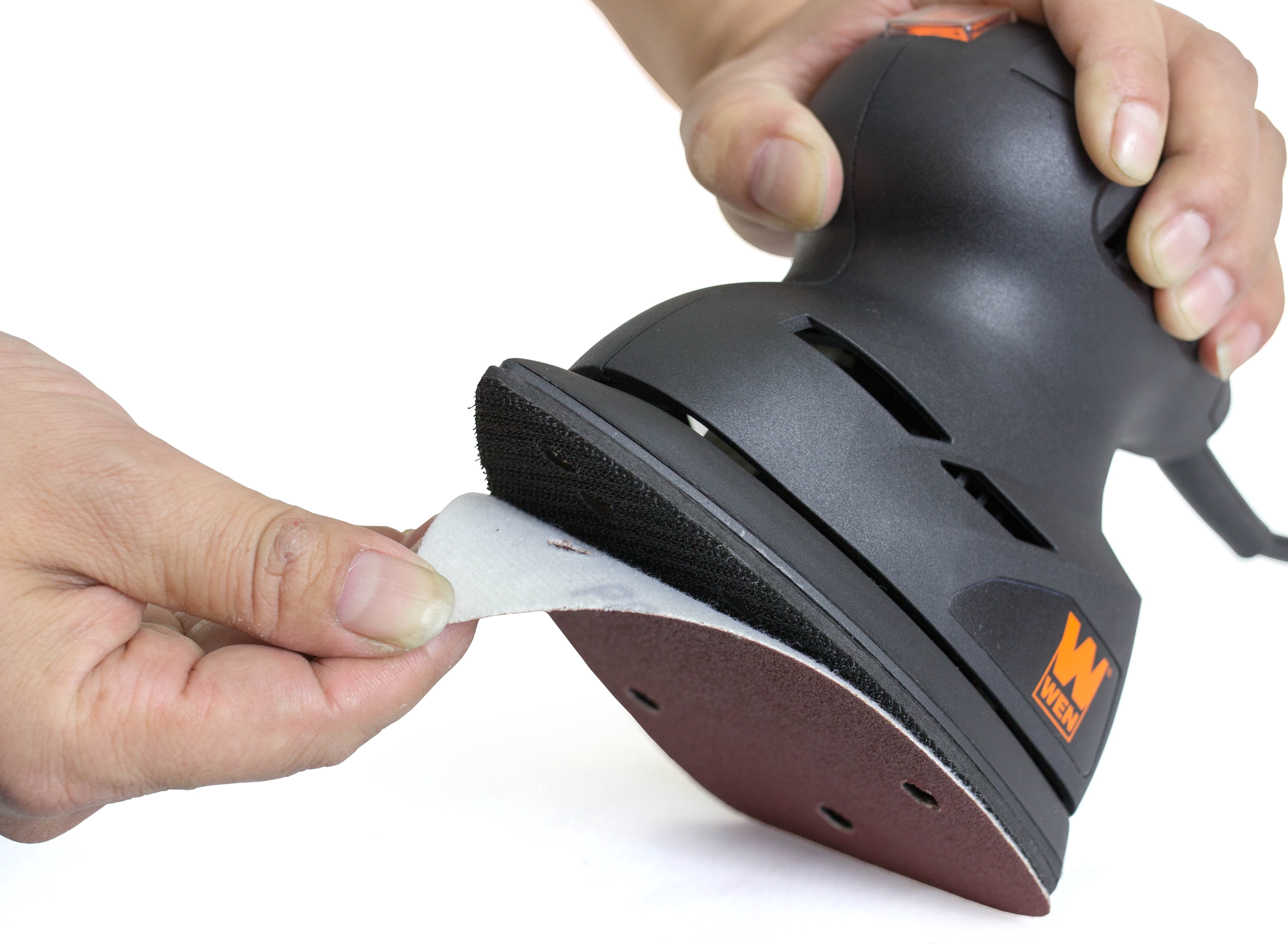 WEN Detailing Palm Sander 80-Grit Hook and Loop Sandpaper (10-Pack)
