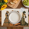 thumbnail image 4 of Black Women Placemats Set of 6, Boho Retro Tribal Southwestern Stripe Placemats for Dining Table, Place Mats for Kitchen Tabletop, Waterproof Wipeable Dining Table Mats Set, 4 of 9
