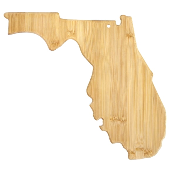 Totally Bamboo Florida Shaped Serving and Cutting Board, Includes Hang Tie for Wall Display