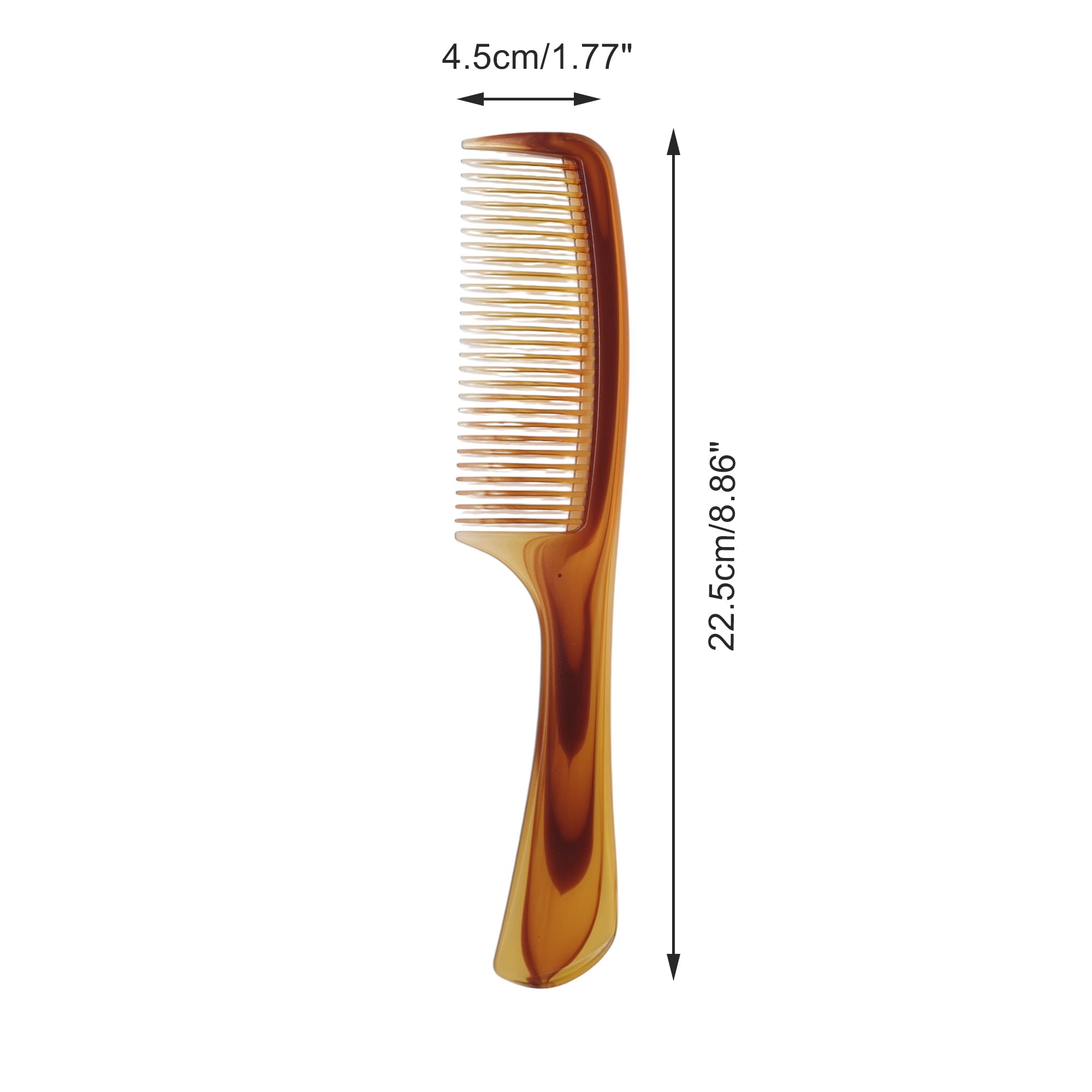 Unique Bargains 1 Pc Two-Color Handle Flat Comb for Curly Hair Amber with Unique Design