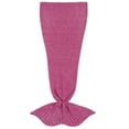 thumbnail image 1 of Burklett Four Seasons Crochet Mermaid Tail Sleeping Blanket, Rose/Light Pink, 1 of 4