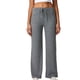 thumbnail image 1 of Pantalones deportivos de cintura alta con forro polar for mujer for el invierno de 2026, pantalones de pierna ancha de punto con control de barriga y cordón, 1 of 9