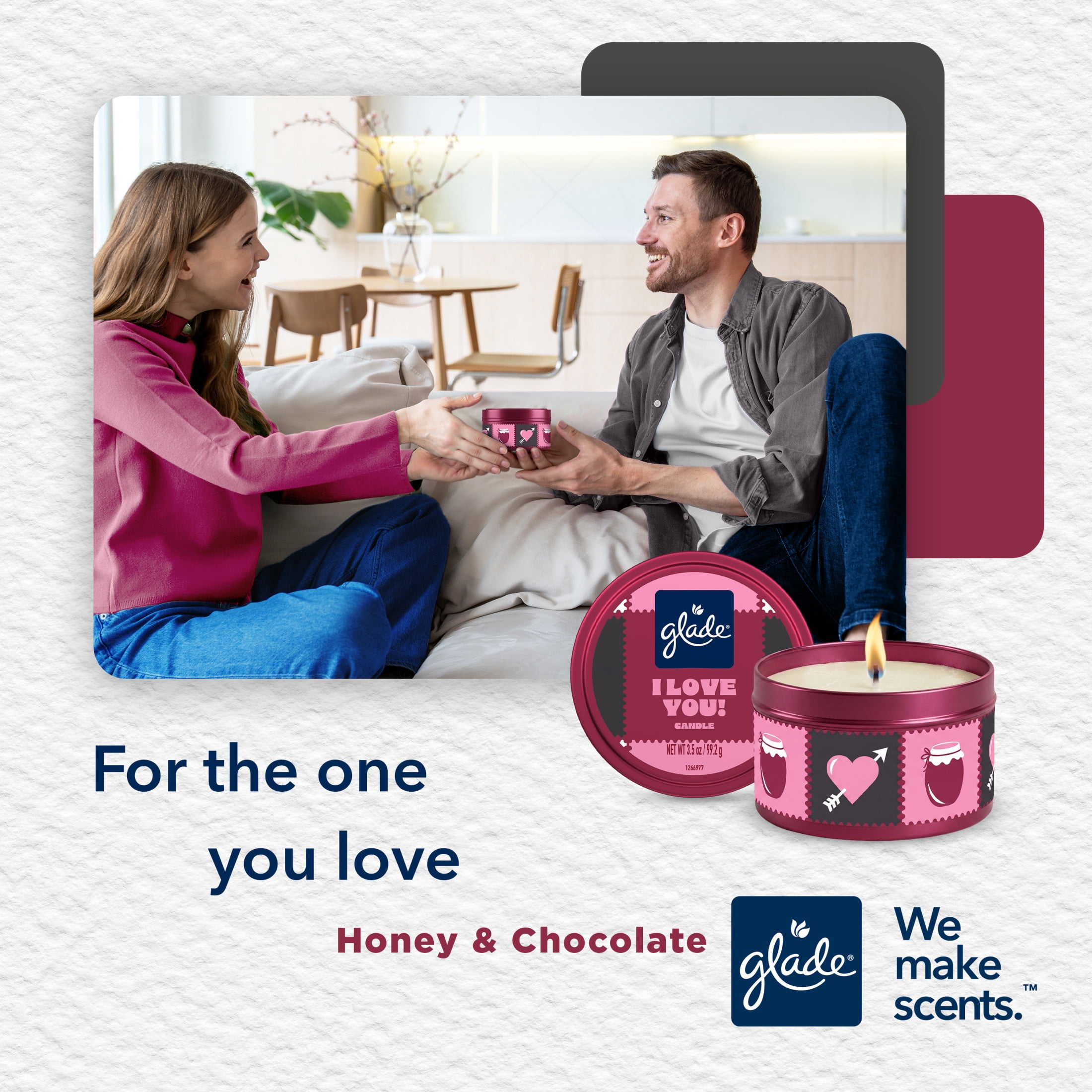 Glade Tin Candle ‘I Love You’ Honey & Choc