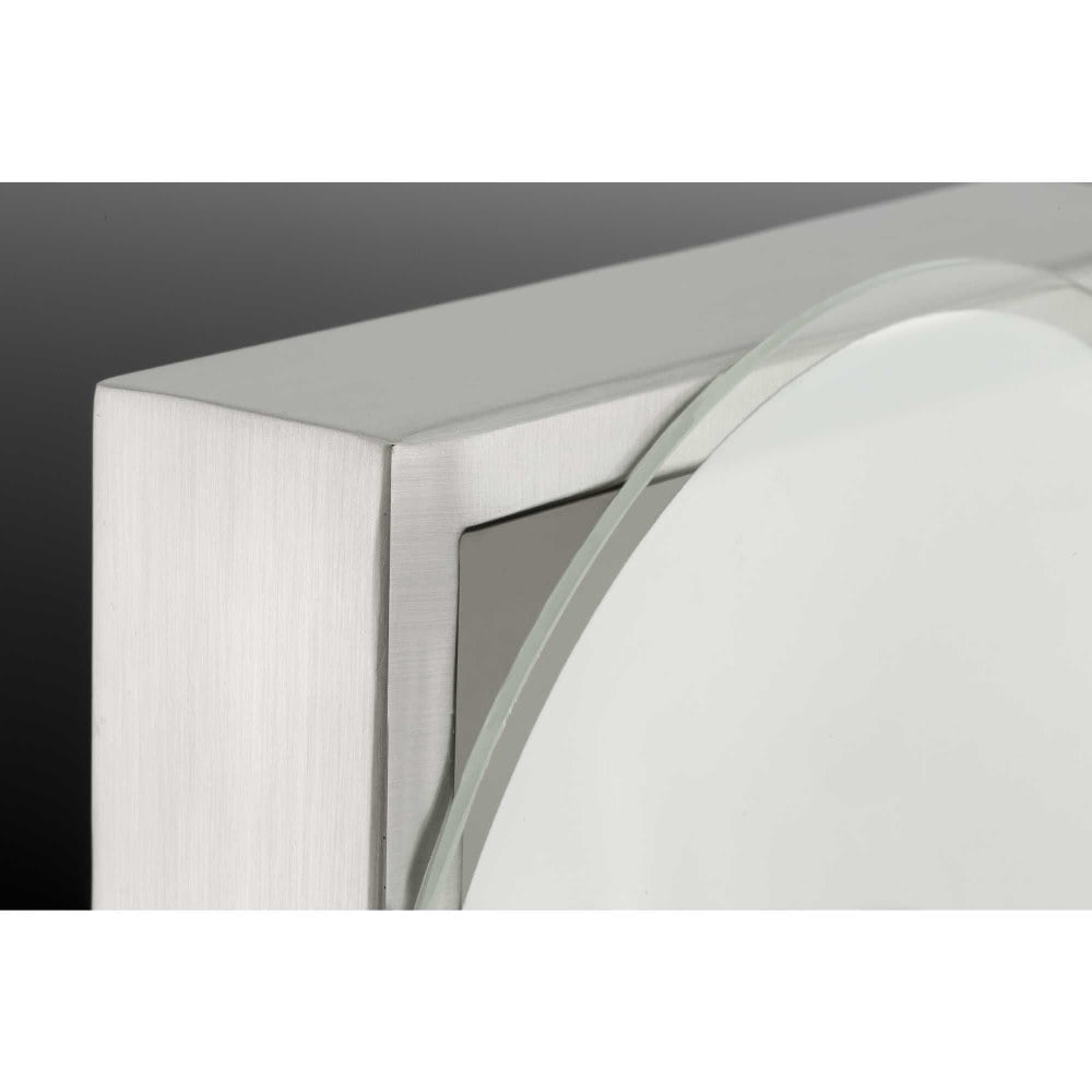 Progress Lighting Frame Collection, 1-Light Bath Vanity Fixture, Brushed Nickel, Circular Etched Opal Glass Shade