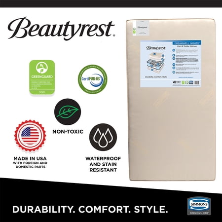 Beautyrest Studio Dreamwell Nights 5.5" 242 Interlocking Coils Dual Sided Crib and Toddler Crib Mattress