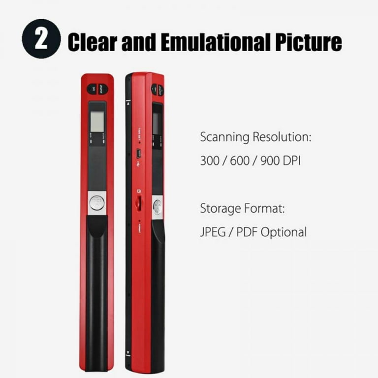 Portable Handheld Scanner Books Documents Photos Scanning Pen w/o