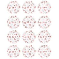 SOPOTUTU Christmas Snowflake Paper Plates, Round Disposable Party Plates, 12 Count, Holiday Tableware