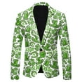 thumbnail image 4 of Men's St. Patrick's Day Printed Lapel Button Suit with Pants, Jacket & Tie - Shamrock Green Party, 4 of 5