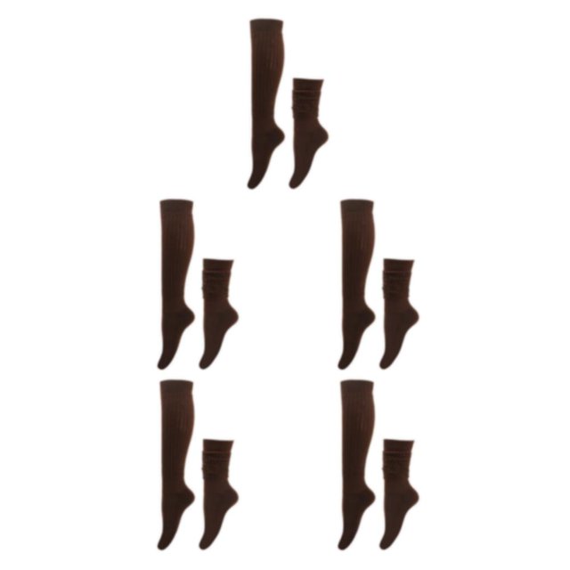 Youkk 2pcs Polyester Made Slouch Socks Breathable And Sweat-absorbing Elasticity Breathable Fabric Comfortable To Wear Coffee 5Set