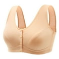 thumbnail image 2 of Miluxas Women Front Closure Post Surgery Compression Everyday Bras for Mastectomy Support with Adjustable Straps Wirefree Beige 6(M), 2 of 6