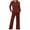 Wine, variant on YUGYXL Women's 2 Piece Lounge Sets Side Slit Outfits Wide Leg Tracksuit Comfy Loungewear Fashion Sweatsuit Wine XXL