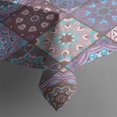 thumbnail image 3 of Purple Ethnic Geometric Patchwork Pattern Rectangle Tablecloth 60"x84",Waterproof Polyester Rectangle Table Cloth, Wipeable Spillproof Polyester Tablecloth for Dining, Camping, Indoor and Outdoor, 3 of 5