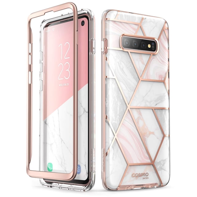 Funda i-Blason Cosmo para Galaxy S10 con Bumper de Mármol y Brillo