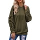 thumbnail image 1 of Sudadera con capucha plisada de manga larga con cuello redondo y bolsillo con cordón para mujer, 1 of 6