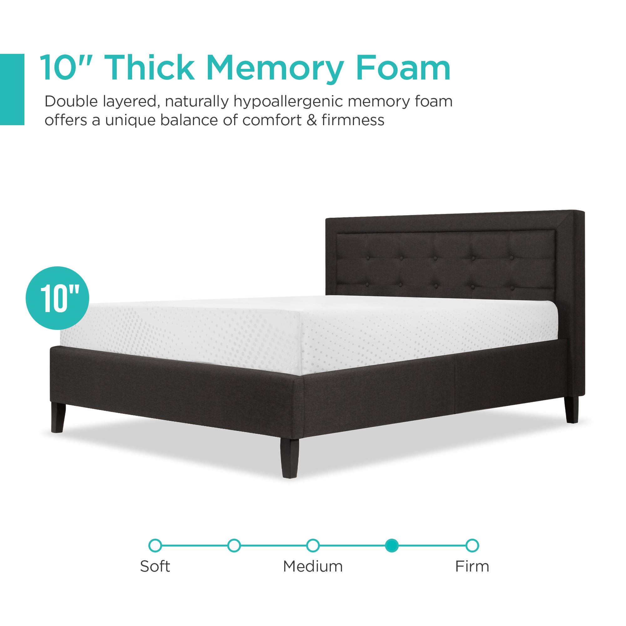 Best Choice Products 10in Queen Size Dual Layered Memory Foam Mattress w/ CertiPUR-US Certified Foam - image 3 of 7