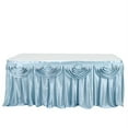 thumbnail image 3 of BalsaCircle 14 feet x 29" Satin Drape Banquet Table Skirt Dusty Blue, 3 of 8