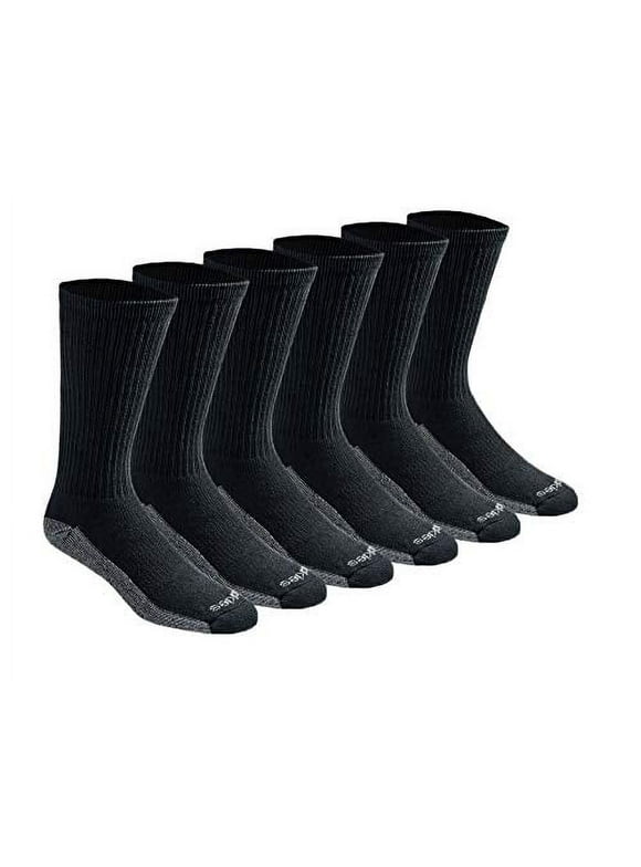 Dickies Men's Dri-tech Moisture Control Crew Socks Multipack, Black (6 Pairs), Shoe Size: 12-15