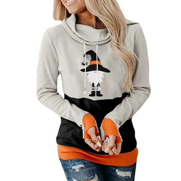 Blusa de manga larga con estampado de Halloween informal a la moda para mujer Fridja fjkfkj4692
