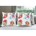 thumbnail image 6 of Ambesonne Christmas Throw Pillow Cover 4 Pack, Watercolor Xmas, 20", Dark Orange Pale Blue, 6 of 7
