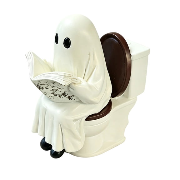 White 5 in Ghost Bathroom Figurine for Halloween Decor Home and Seasonal Use