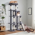 thumbnail image 4 of Yaheetech 63 Inch Multilevel Cat Tree with Hammock and 7 Scratching Posts, Dark Gray, 4 of 9