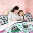 thumbnail image 5 of Manfei Christmas Cat Animals 7-Piece Twin Bedding,Traditional Snowflake Stripes Bedding Comforter Set,Green Gray,Christmas Reversible, 5 of 6