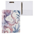 thumbnail image 3 of Pink Coral Octopus 3 Ring Binders 1.5 inch Hardcover File Folders with Interior Pockets A4 Size Organizer for School Office Hospital, 3 of 8