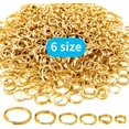 thumbnail image 3 of Iron Split Rings, 1 Box (100g) 6 Sizes Double Loop Jump Ring Small Split Key Rings Connector with a Jump Ring Opener Tool for DIY Jewelry Making - Gold, Diameter : 4-10 mm, 3 of 7