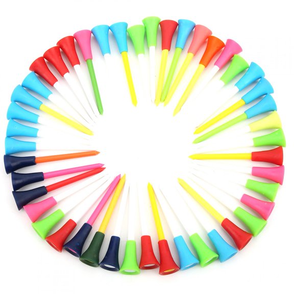 YLSHRF Golf Tee,Silicone Golf Tee,50PCS 83mm Colourful Soft Silicone Durable Plastic Double Layer Environmental Protection Non-Toxic Golf Tee