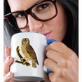 thumbnail image 2 of 3drose, Barn Owl on Branch, 11oz Two-tone Blue Mug, 2 of 6