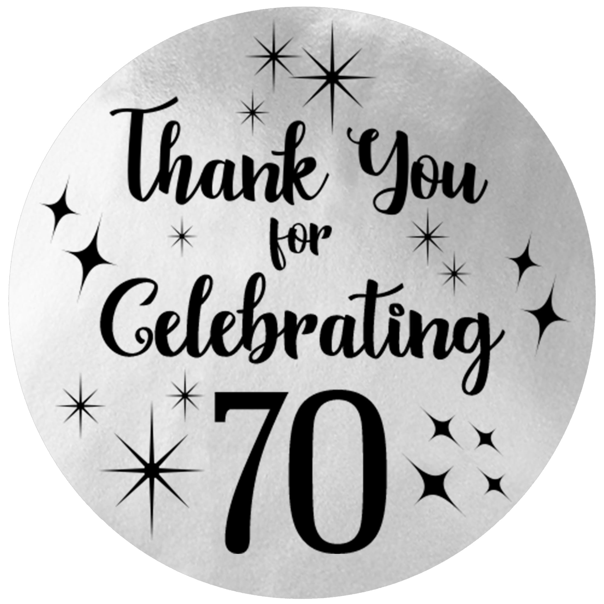70th birthday party labels
