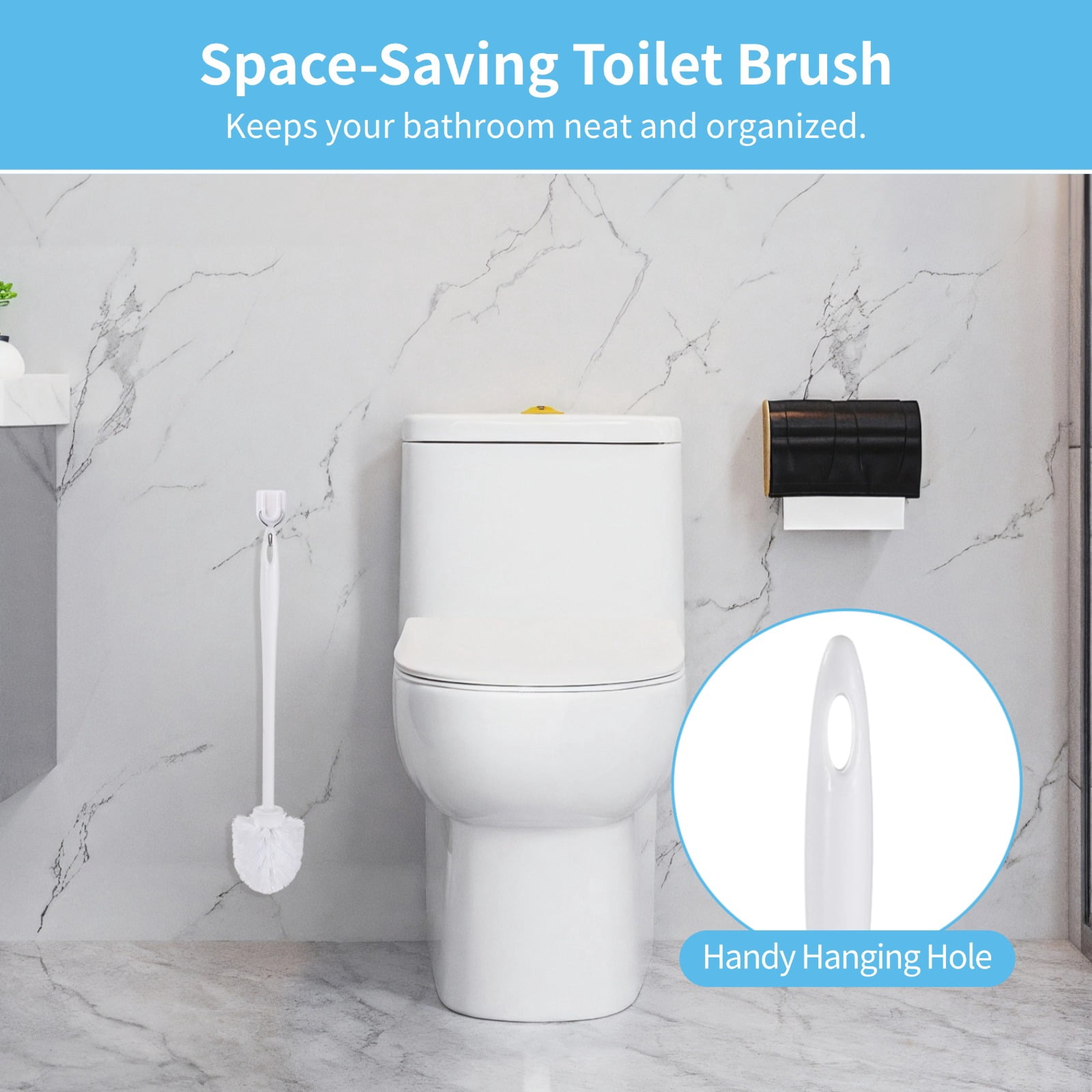 15 Pcs Toilet Brushes, Long Handle Bowl Brushes for Bathroom, Plastic Toilet Scrubber Brushes, Effective and Easy to Clean, Space-Saving Bathroom Cleaning Supplies