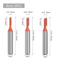 thumbnail image 5 of Straight Router Bit Perma-SHIELD Coating, Single Flute Cutter 3Mm 4Mm 5Mm, Industrial Quality Smooth Cutting For Laminated Board Plywood Pack Of 3, 5 of 5