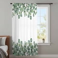 thumbnail image 4 of Green Eucalyptus Leaves Sheer Curtains 45 Inches Long, Watercolor Farmhouse Country Plant Light Filering Curtains, Breathable Simi Curtain Privacy Drapes for Kitchen Bathroom Small Window Treatment, 4 of 9