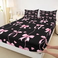 thumbnail image 4 of Erosebridal Kawaii Pink Bowknot Bed Sheets 4pcs for Kids Teens,Girls Cute Love Heart King Sheets,Luxury Bedroom Decor, 4 of 5
