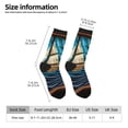 thumbnail image 2 of Fuzoiu Whimsical Sailboat Ocean Art Print Athletic Crew Socks for Men & Women,Casual Crew Socks,Above Ankle Crew Socks for Business, Casual, 2 of 6