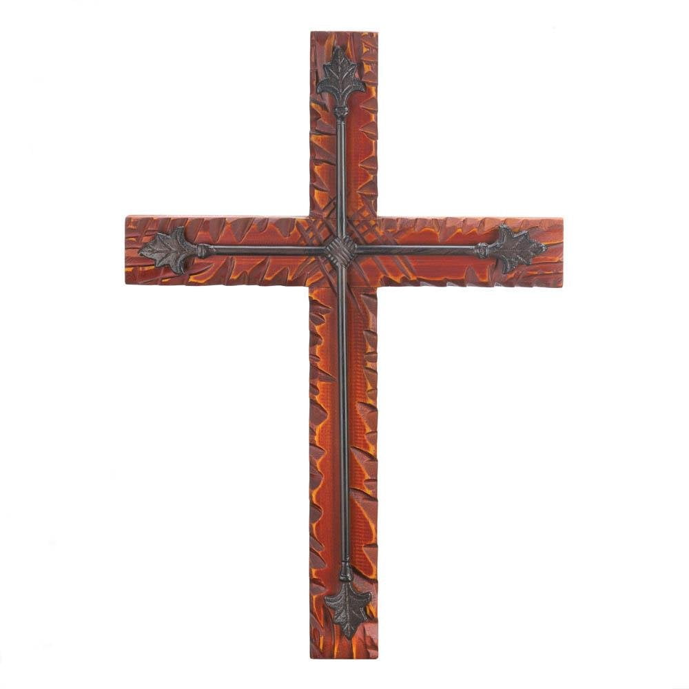 Wood Wall Cross, Solid Rustic Wooden Cross Wall Decor