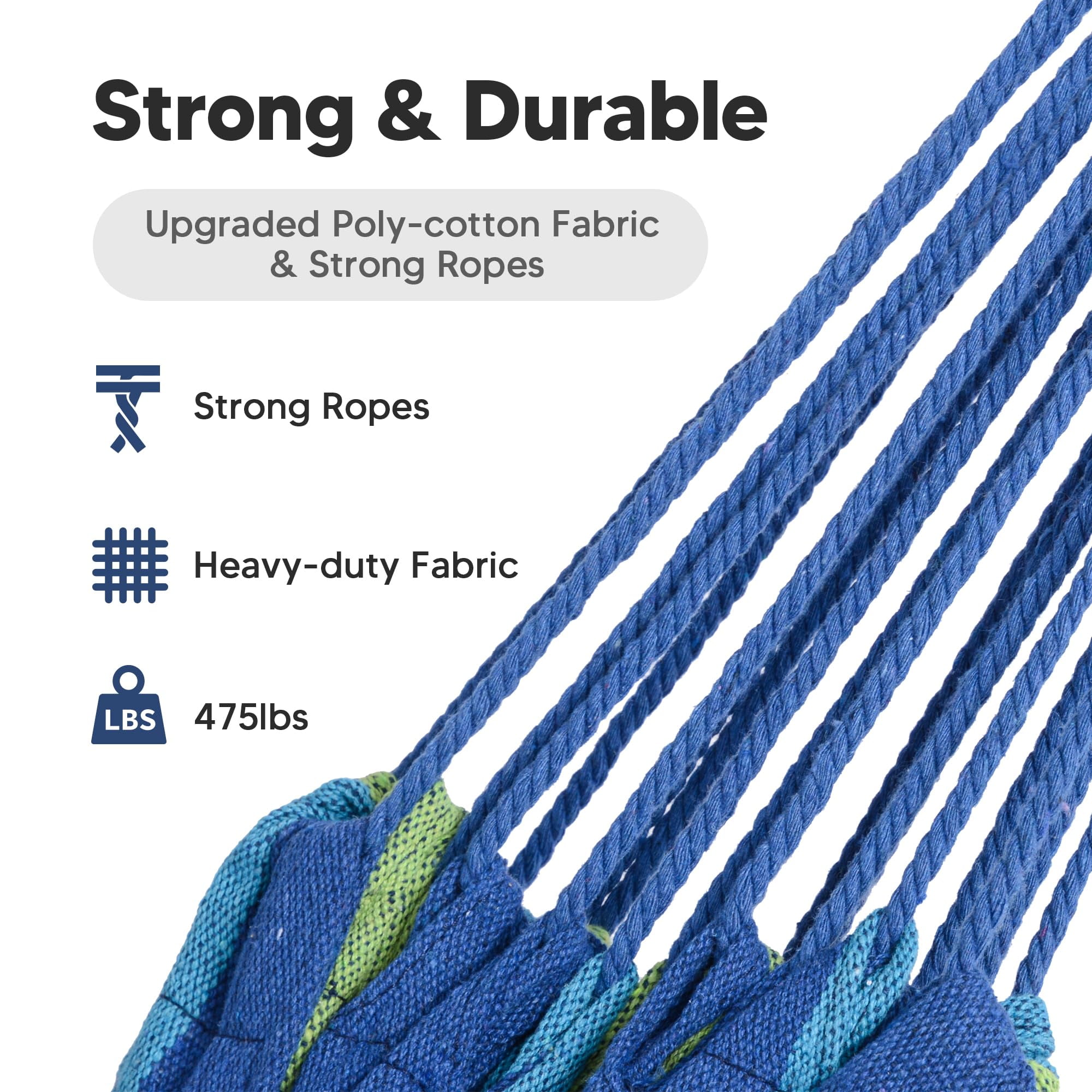 Outdoor Double Hammock, Portable Tree Colorful Hammock, Colorful Stripes